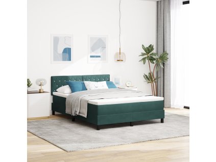 Postel s matrací Box Spring tmavě zelená 140x200 cm samet 3339113
