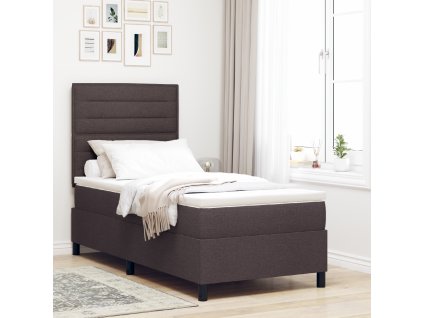 Boxspring postel s matrací Tmavě hnědá 90x200 cm Látka 3339283