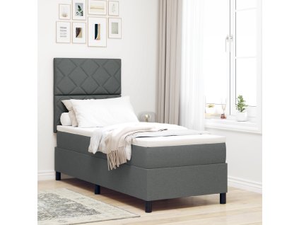 Postel s boxspringem a matrací Tmavě šedá 80x200 cm Látka 3339421