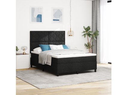 Boxspring postel s matrací Černá 140x190 cm Textilie 3339464