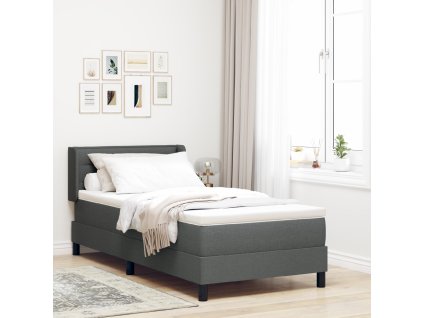 Tmavě šedá postel s box springem a matrací 80x200 cm 3341007