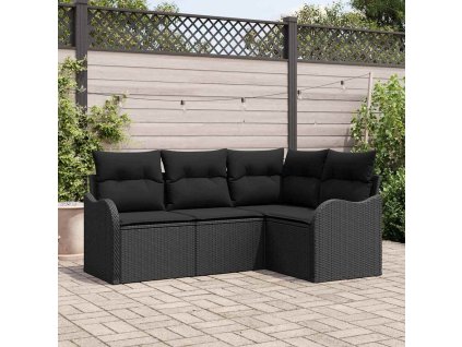 Sada zahradních pohovek Černá polyratan 3345683