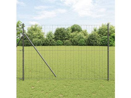 evropský plot se 7 sloupky 1,5x10 m zinkovaná ocel šedá 3350391