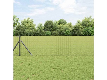 Plot s sloupkem Šedá 0,4 x 50 m Ocel a PVC 3350449