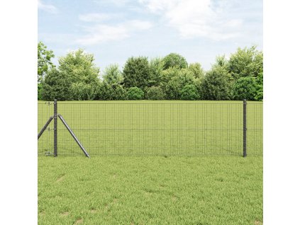Svařovaný drátěný plot s 7 tyčemi Šedý 0.6x10 m Ocel 3351803