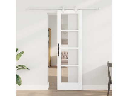 Posuvné dveře vidaXL se sadou hardware Bílá 61x198,5 cm Masivní dřevo Borovice 3332210
