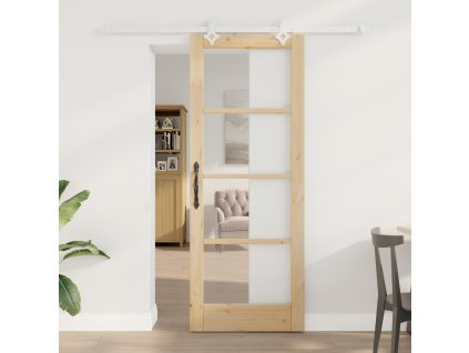 Posuvné dveře vidaXL se soupravou 78x202 cm z masivního borového dřeva 3332215