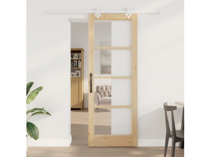 Posuvné dveře vidaXL se sadou součástí 78x211 cm z masivního borového dřeva 3332217