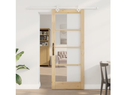 Sada posuvných dveří vidaXL s hardwarem 83x202 cm z masivního borového dřeva 3332221