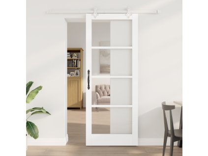 Posuvné dveře se sadou hardware Bílá 83x211 cm Masivní dřevo Bor 3332224