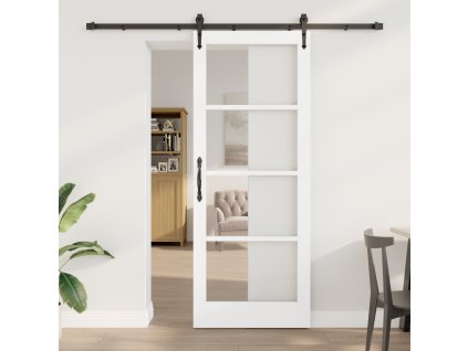 Posuvné dveře ORKDAL Bílá a černá Dřevo a kov 83 x 211 cm 3332476