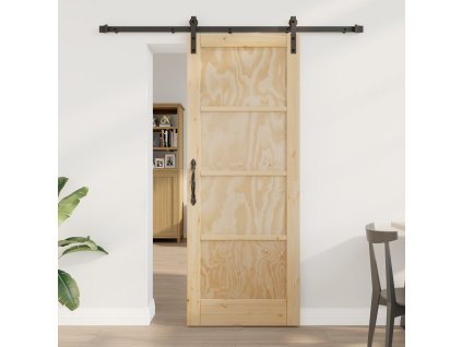 Posuvné dveře vidaXL s hardwarem 78x202 cm z masivního borového dřeva 3333162