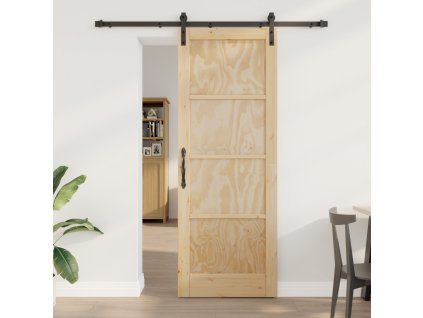posuvné dveře s hardwarem 78x211 cm masivní borovicové dřevo 3333164