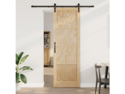 Posuvné dveře vidaXL s hardwarem 78x232 cm z masivního borového dřeva 3333166