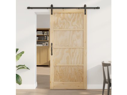 Posuvné dveře s hardwarem 93x202 cm z masivního borového dřeva 3333178