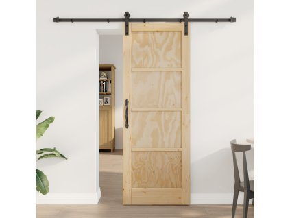 posuvné dveře s hardwarem 73,5x198,5 cm z masivního dřeva borovice 3333186