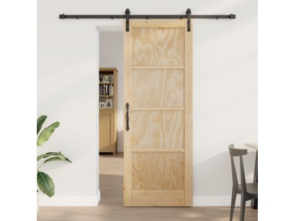 Posuvné dveře s kovaním 78x211 cm z masivního dřeva borovice 3333192