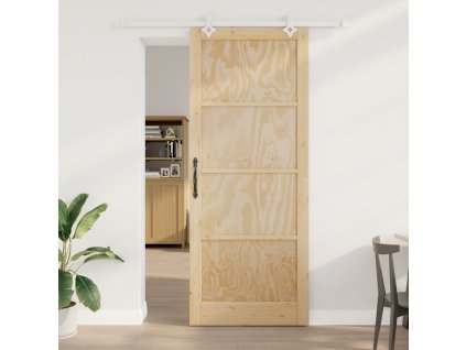 Posuvné dveře vidaXL s hardwarem 93x232 cm z masivního borovicového dřeva 3333574
