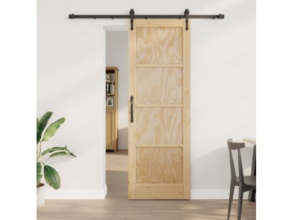 Posuvné dveře vidaXL s upevňovacím setem 73,5 x 211 cm Masivní dřevo Borovice 3333664