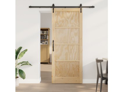Posuvný dveře vidaXL s dvěma komponentama 86x211 cm z borovýho dřeva 3333680