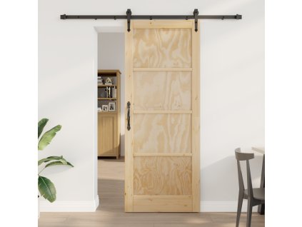 Posuvný dveře vidaXL s hardwarovou sadou 83x211 cm ze solidního borovýho dřeva, Interiérový dveře vidaXL "ORKDAL" 83x211x4 cm ze solidního borovýho dřeva 3333730