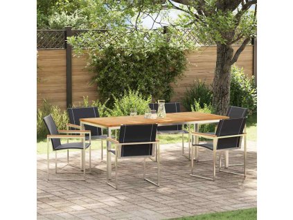 Zahradní jídelní souprava 7 pcs Hnědá Masivní akátové dřevo 3334819