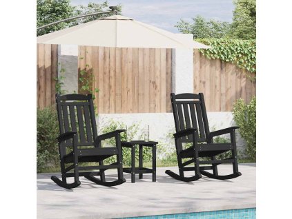 Houpací křeslo 3 pcs Černá Polyethylen 3335816