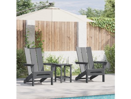 Skládací Adirondack židle vidaXL 2 kusy světle šedá 74.5x80.5x90 cm HDPE, Skládací Adirondack židle vidaXL světle šedá 74.5x80.5x90 cm HDPE 3335821