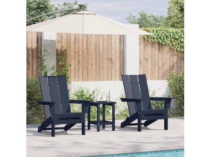 Zahradní křeslo 3 pcs Námořnická modrá 80,5 x 74,5 x 92 cm 3335823