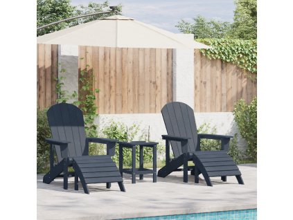 Adirondack židle s opěrkami na nohy 2 ks v námořnické modré HDPE 3335843