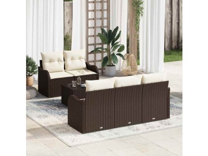 Sada zahradních pohovek Hnědá polyratan 3345578