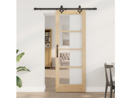 posuvné dveře s příslušenstvím 73.5x198.5 cm z masivního borovicového dřeva 3332267