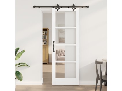 Posuvné dveře vidaXL se soupravou hardwaru Bílé 73.5x211 cm z masivního borového dřeva 3332270