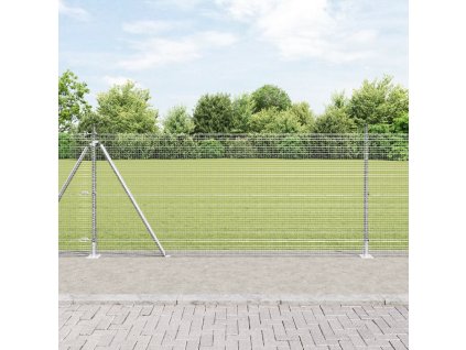 Svařovaný drátěný plot se 13 sloupy s lištou 1x50 m Pozinkovaná ocel 3352352