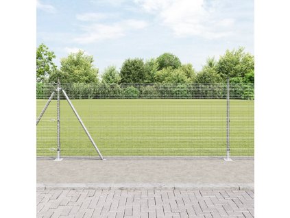 Svařený plot se 13 vyčnívajícími sloupky 1x50 m z pozinkované oceli 3352353