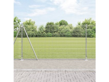 Svařovaný drátěný plot s 13 sloupky 1,2x50 m Pozinkovaná ocel 3352357