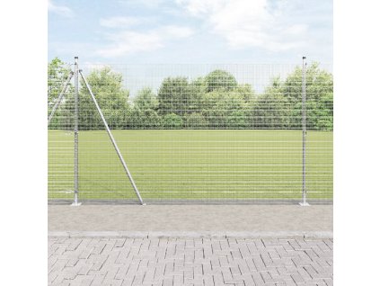 Svařovaný drátěný plot s 13 flangovanými sloupky 1.5x50 m Pozinkovaná ocel 3352363