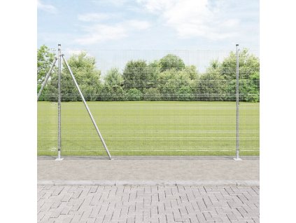 Svařovaný drátěný plot se 13 vyztuženými sloupky 1.5x50 m Pozinkovaná ocel 3352364