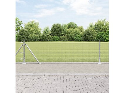 Svařovaný drátěný plot s 13 konzolovými sloupky 0.4x100 m Pozinkovaná ocel 3352369