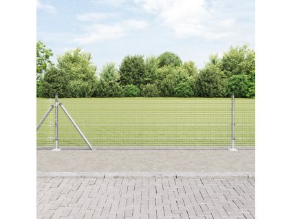 Svařovaný pletivový plot s 13 sloupky 0,5x100 m Pozinkovaná ocel 3352372