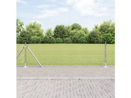 svařovaný drátěný plot s 13 sloupky 0.5x100 m Pozinkovaná ocel 3352375