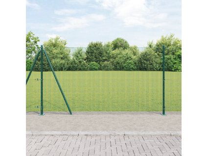 svařovaný drátěný plot s 13 plochými sloupky Zelená 1.2x25 m ocel 3352441