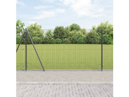 Svařovaná drátěná síť s 7 naraženými sloupky Šedá 1,2x10 m Ocel 3352523