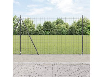 Svařovaný drátěný plot se 7 sloupky Šedá 1.6x10 m Ocel 3352536