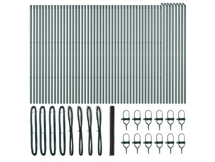 Plotový sloupek. Šedá 100 x 1,5 m (25 mm ok) Ocel a PVC 3352896