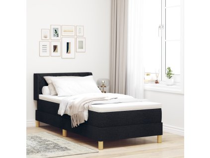 Postel s boxspringem a matrací černá 90x200 cm látka 3341337