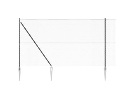 Plotový sloupek. Šedá 25 x 1,6 m (13 mm síť) Ocel a PVC 3353251