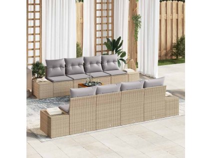 Sada zahradních pohovek 7 pcs béžová a světle šedá 3356600