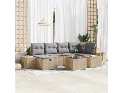 Set pohovek s polštářem 6 pcs polyratan 3360721