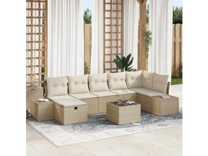 Set pohovek s polštářem 8 pcs polyratan 3360742